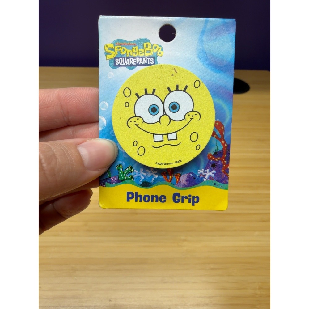 SpongeBob SquarePants Phone Grip Holder Stand Yellow New on Card 2025